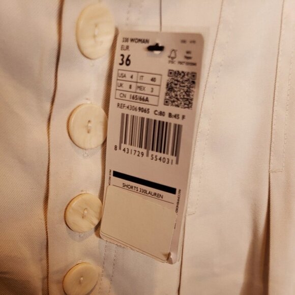 MNG Womens New Light Beige Button Front Dressy Shorts 4 - Picture 5 of 8